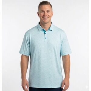 Walter Hagen 11 Men Size XXL Blue Golf Novelty Performance Athleisure Polo Shirt